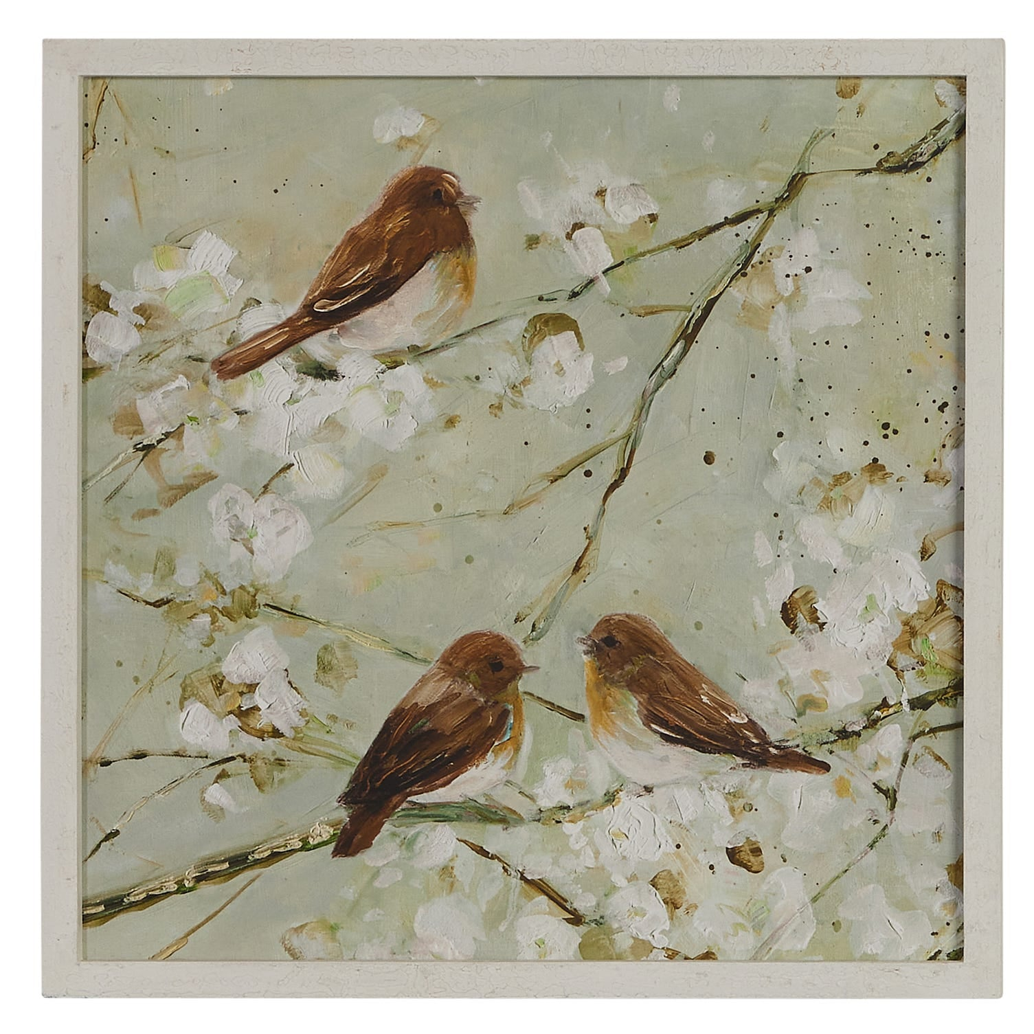 Wrens On Branch Framed Print