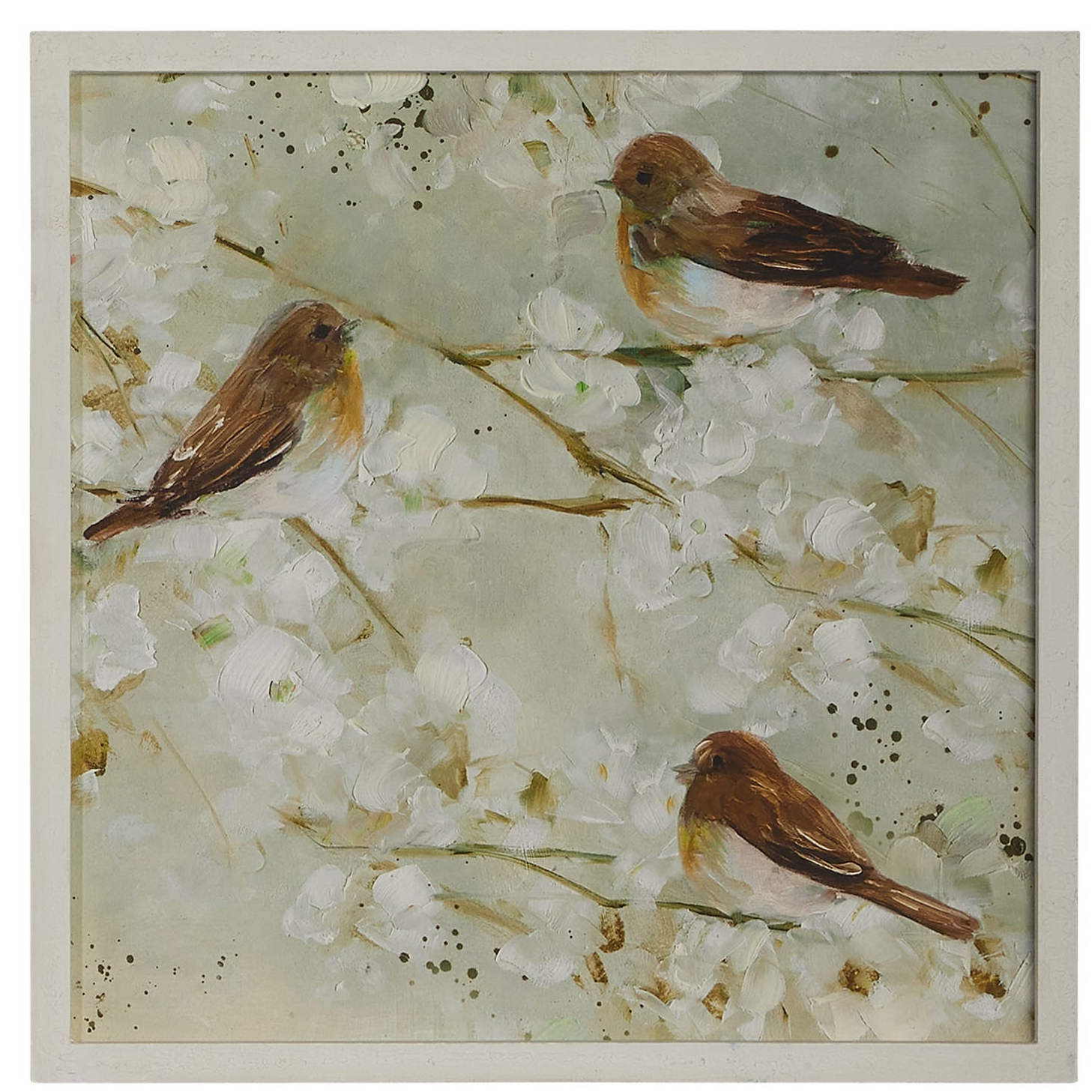 Wrens On Branch Framed Print