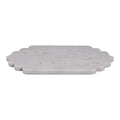 Decorative Tray - White Marble Oval Scallop Edge, 14 in.