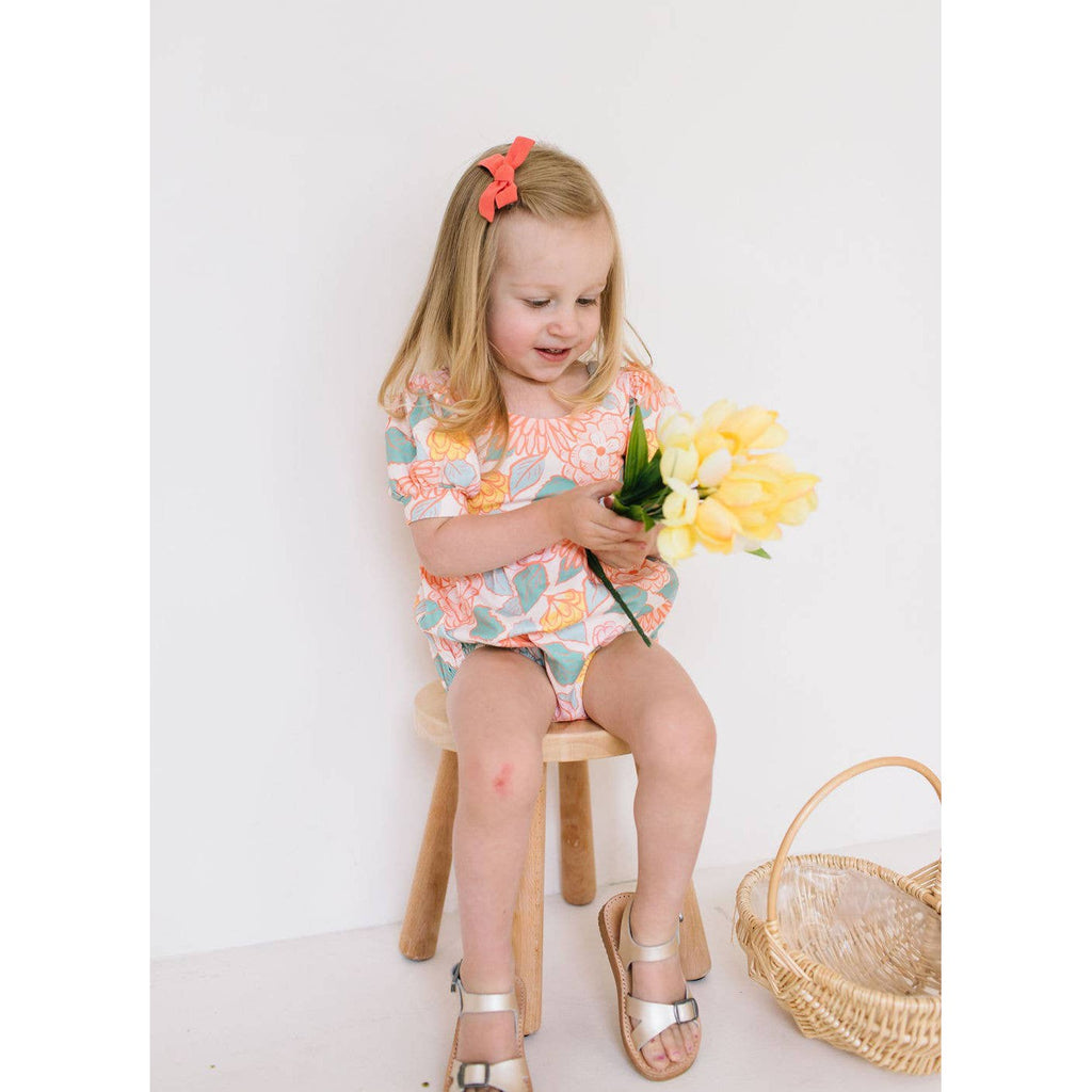 Ollie Jay Puff Baby Romper in Soft Floral