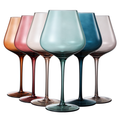 Pastel Large Colored Crystal Wine Glasses, Set of 6 | Bridal Shower Kennedy Bush & Jake  Liker