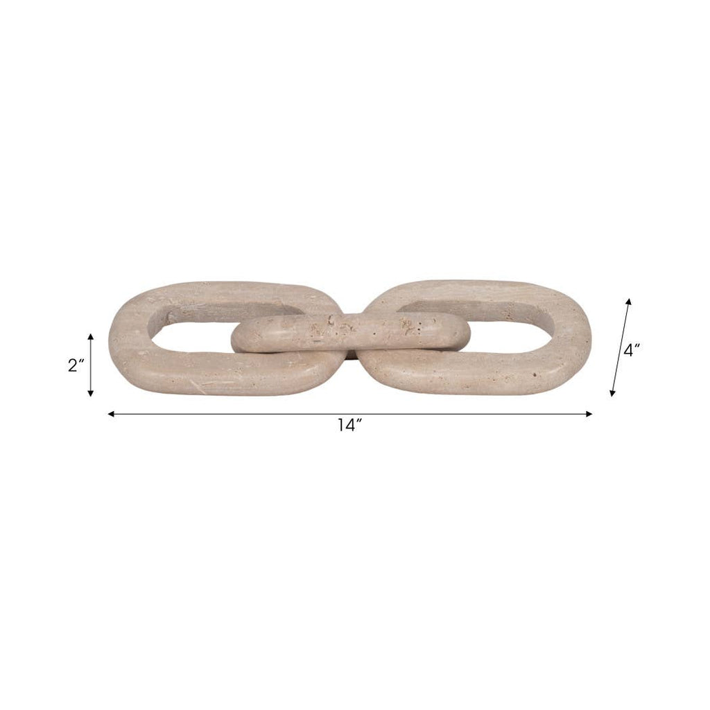 Decorative Sculpture - Tan Stone 3-Link Chain, 14 in.