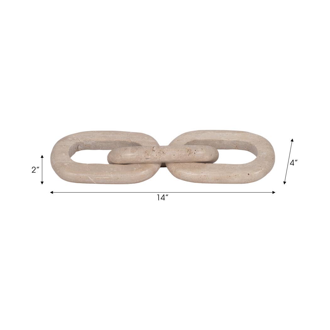 Decorative Sculpture - Tan Stone 3-Link Chain, 14 in.