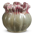 Pink Ruffle Speckled Planter