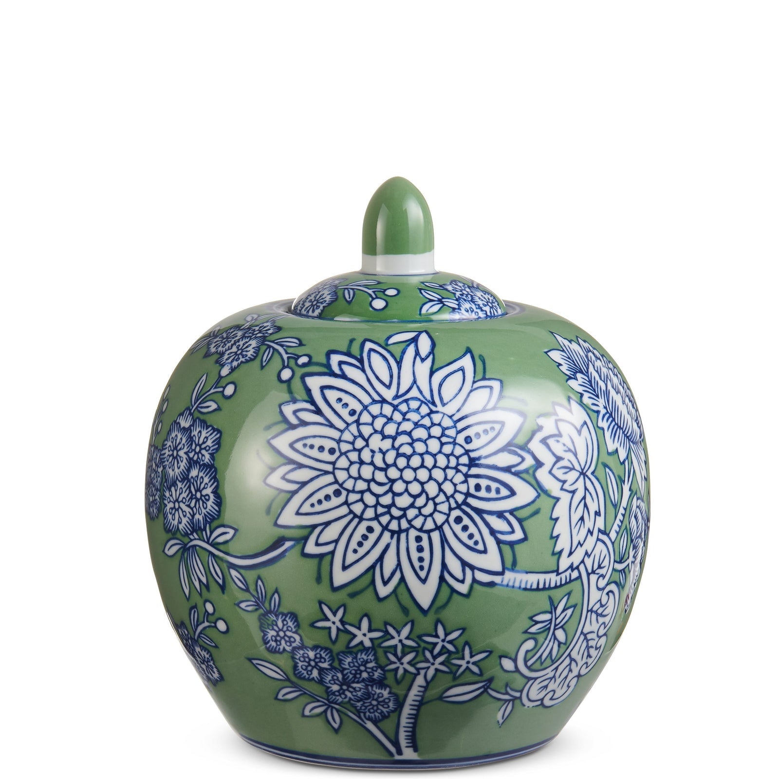 Green and Blue Floral Pattern Jar | Bridal Shower Kaitlyn Woodman & Trace Clark