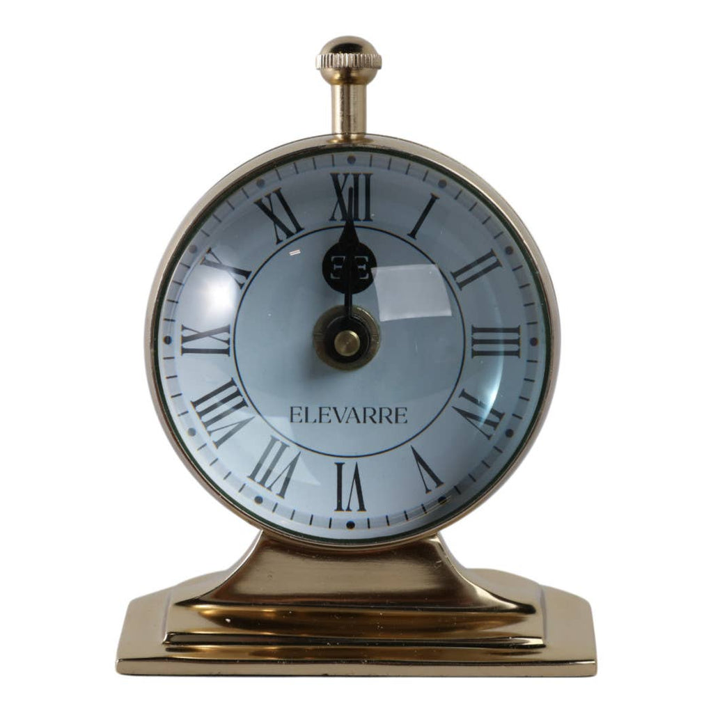 Classic Brass Roman Numeral Table Clock