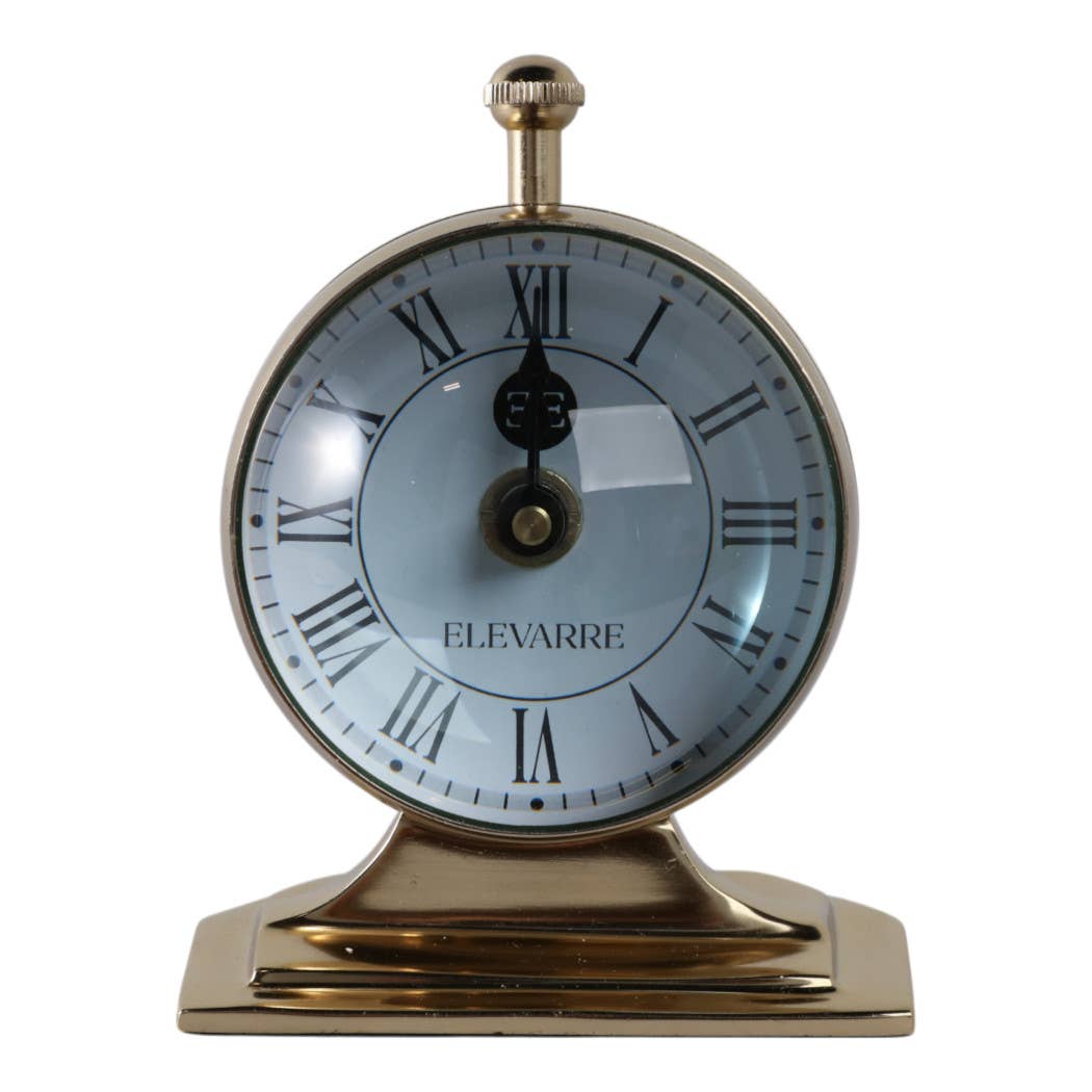 Classic Brass Roman Numeral Table Clock