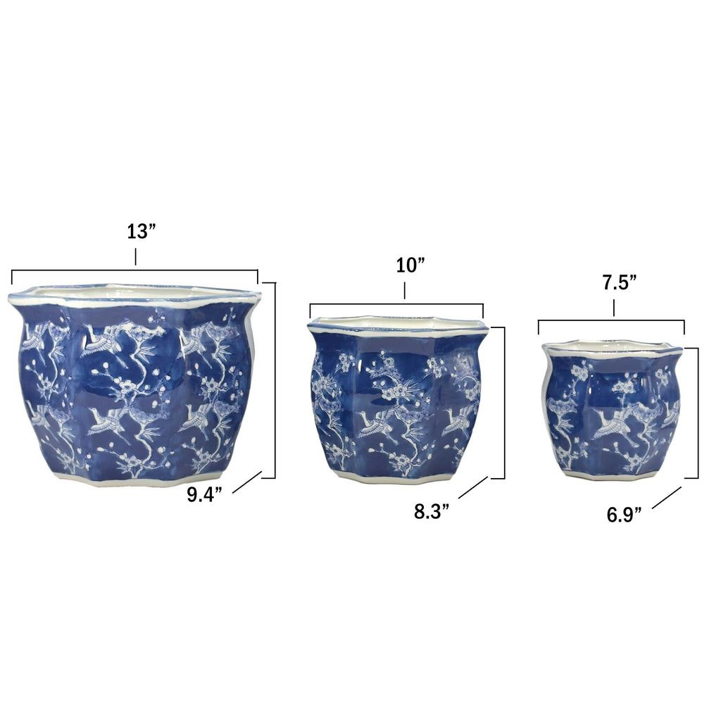 Ceramic Chinoiserie Planter Pots