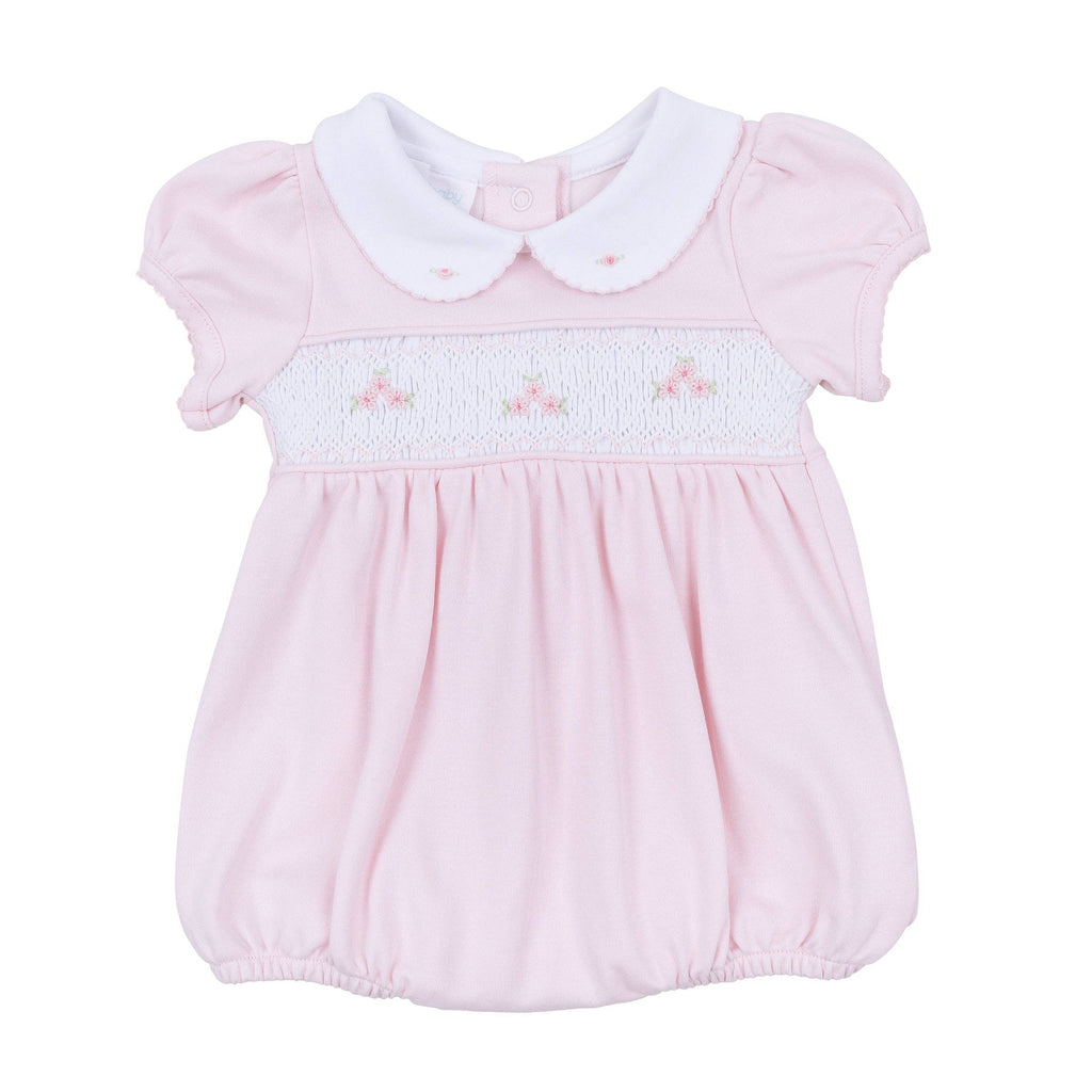 Willow's Classics Smocked Short Sleeve Bubble - Pink