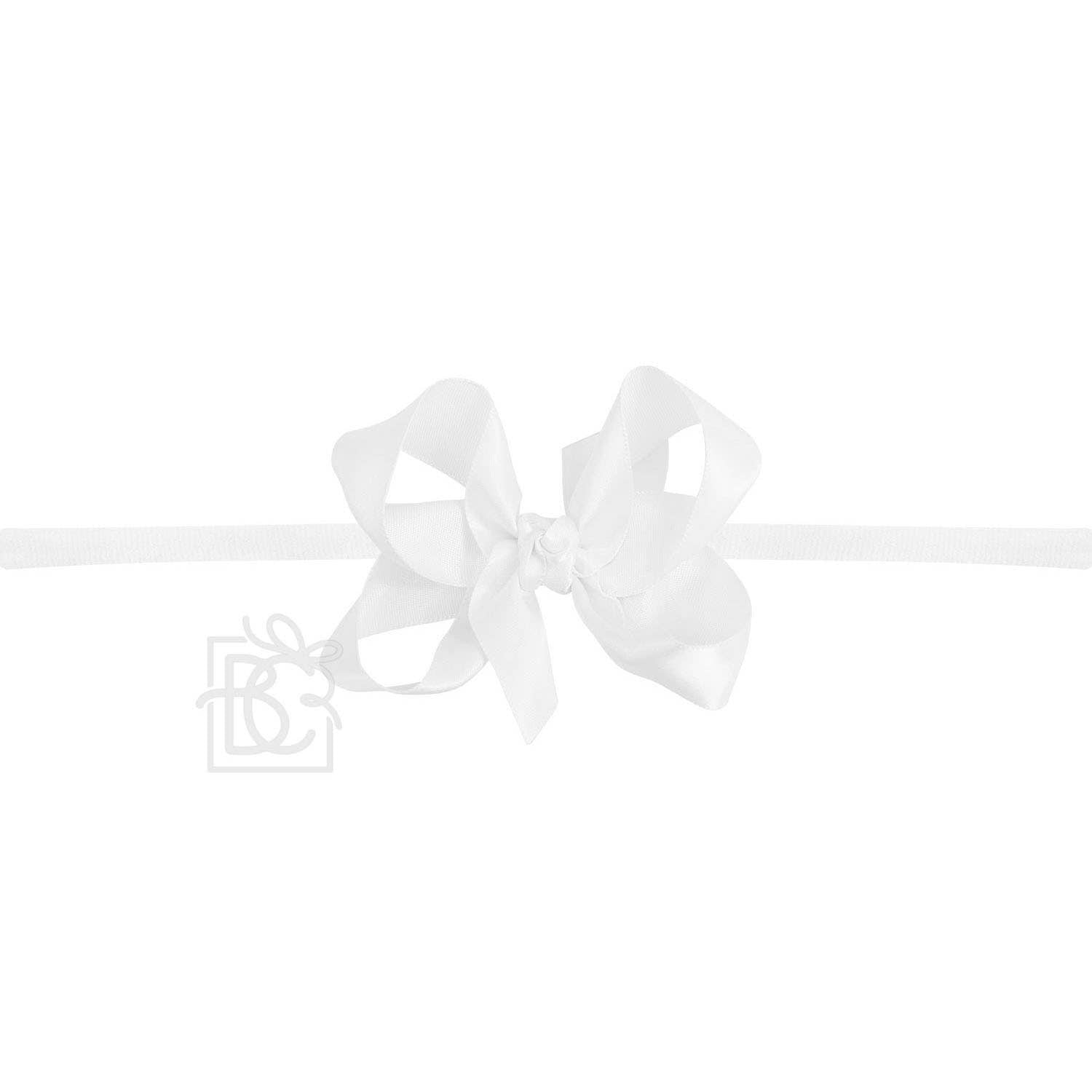 Thin Nylon Headband with Satin Hair Bow