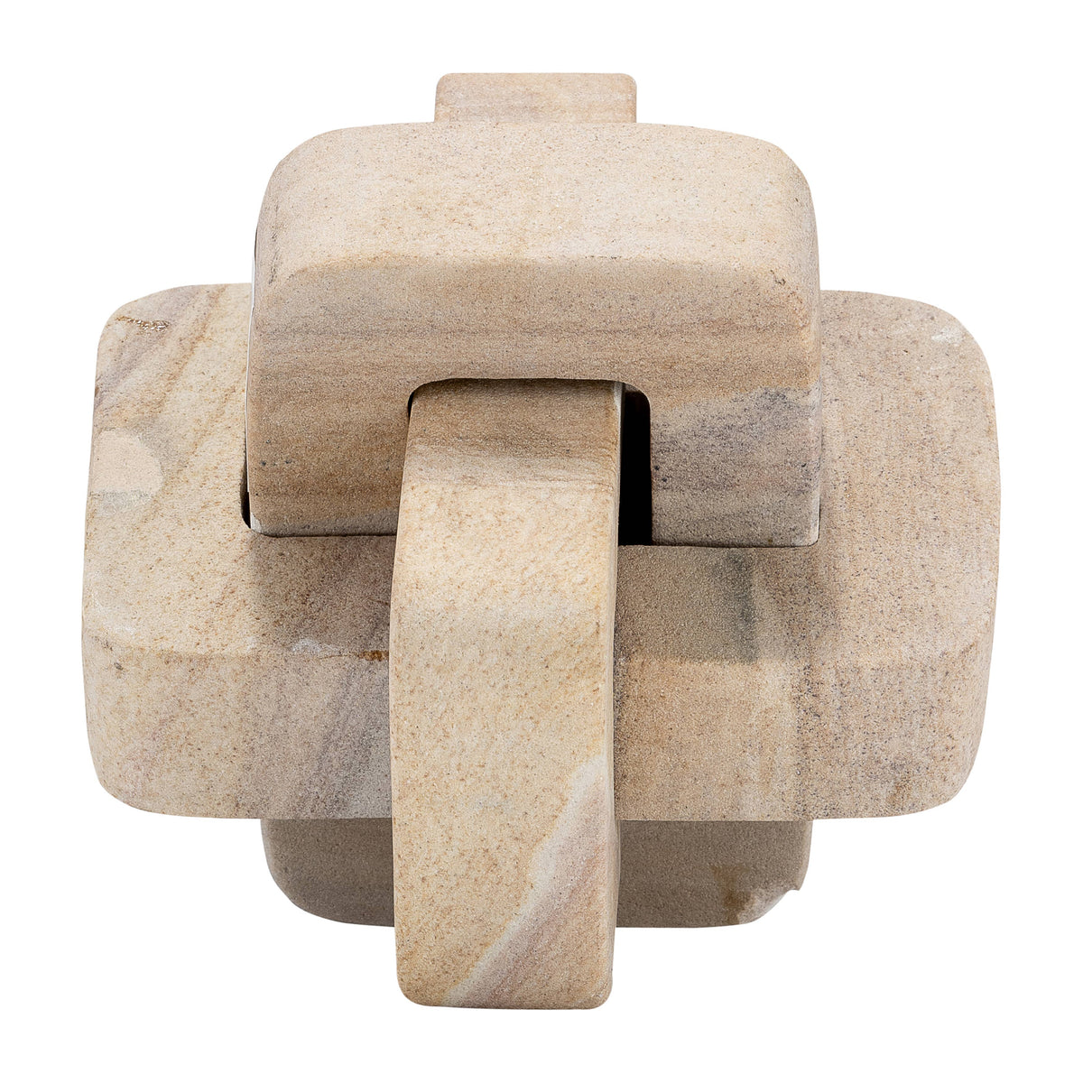 Decorative Sculpture - Brown Marble Interlocking Knot, 5 in.