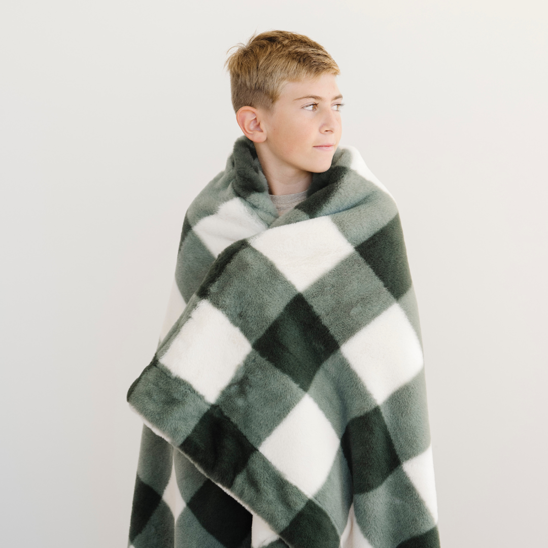 Holiday Printed Faux Fur Throw Blankets