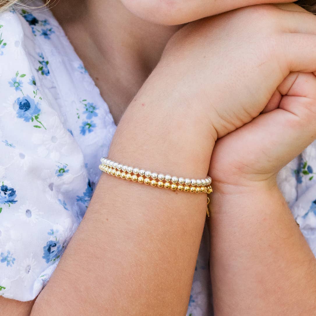 14K Gold-Plated SterlingSilver Baby or Girls Beaded Bracelet