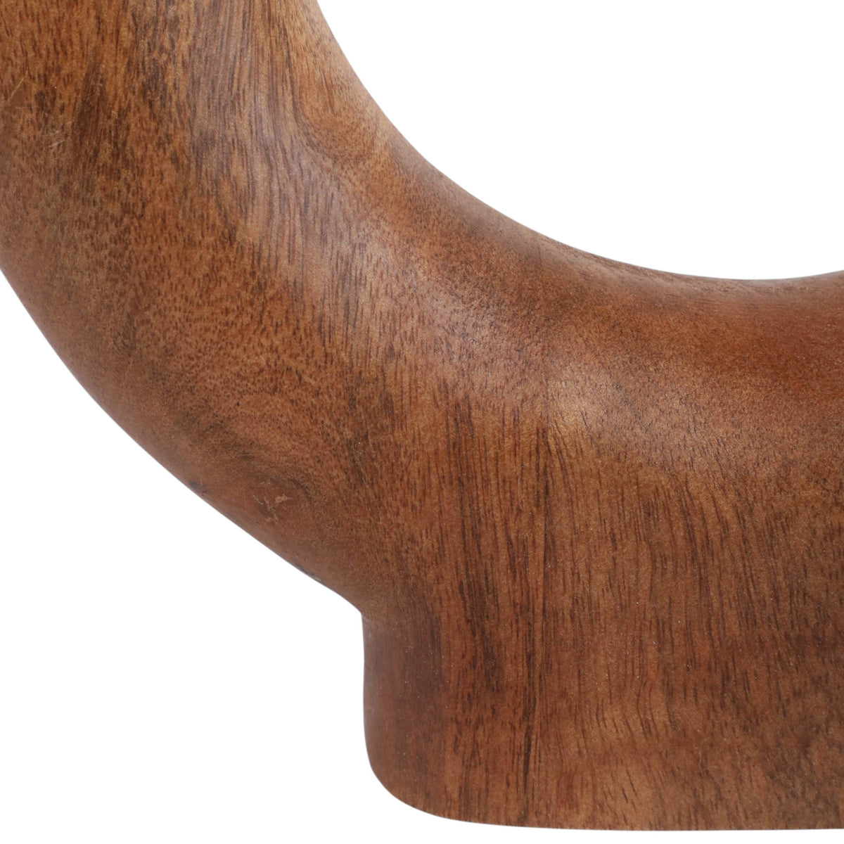Decorative Vase - Brown Wood Circular Donut Cut-Out, 12 in.