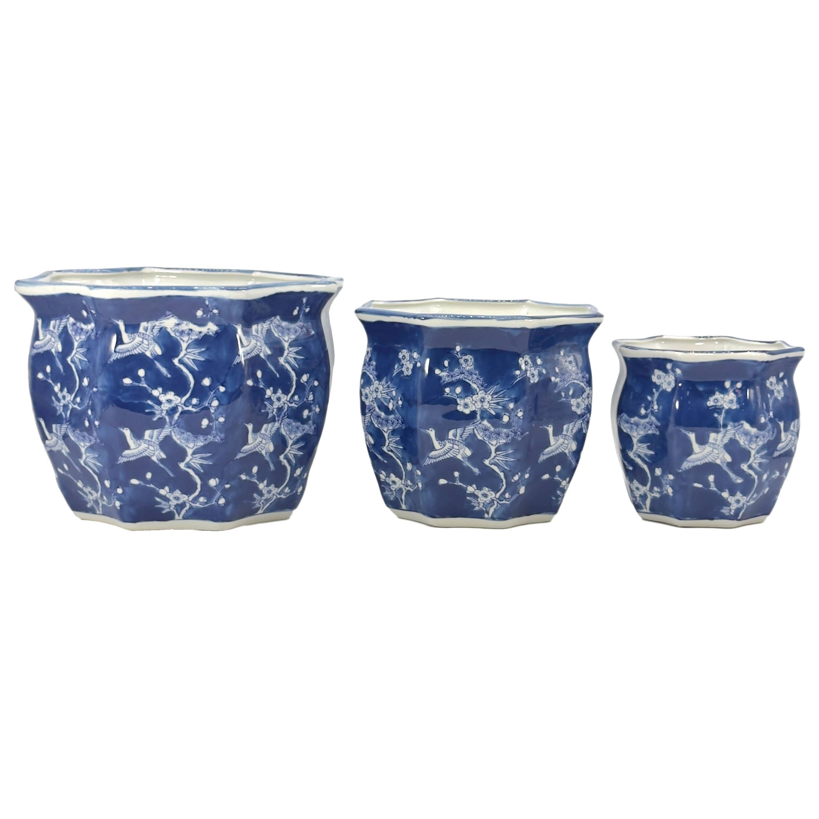 Ceramic Chinoiserie Planter Pots