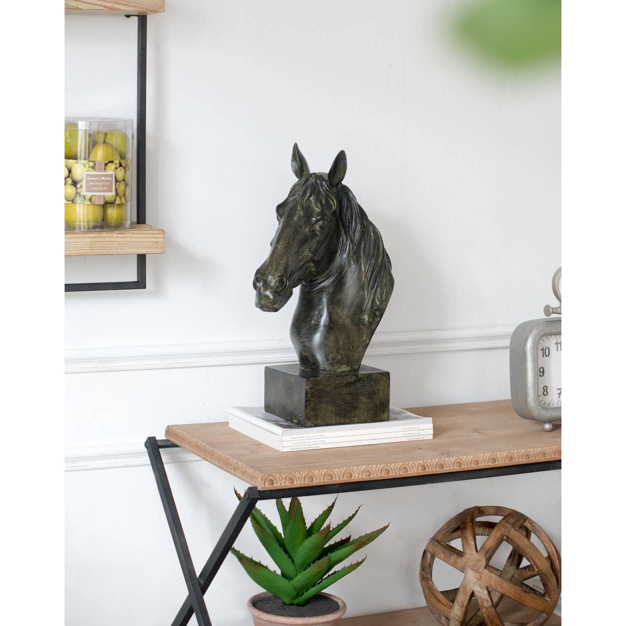Bronze Polyresin Horse Head Bust