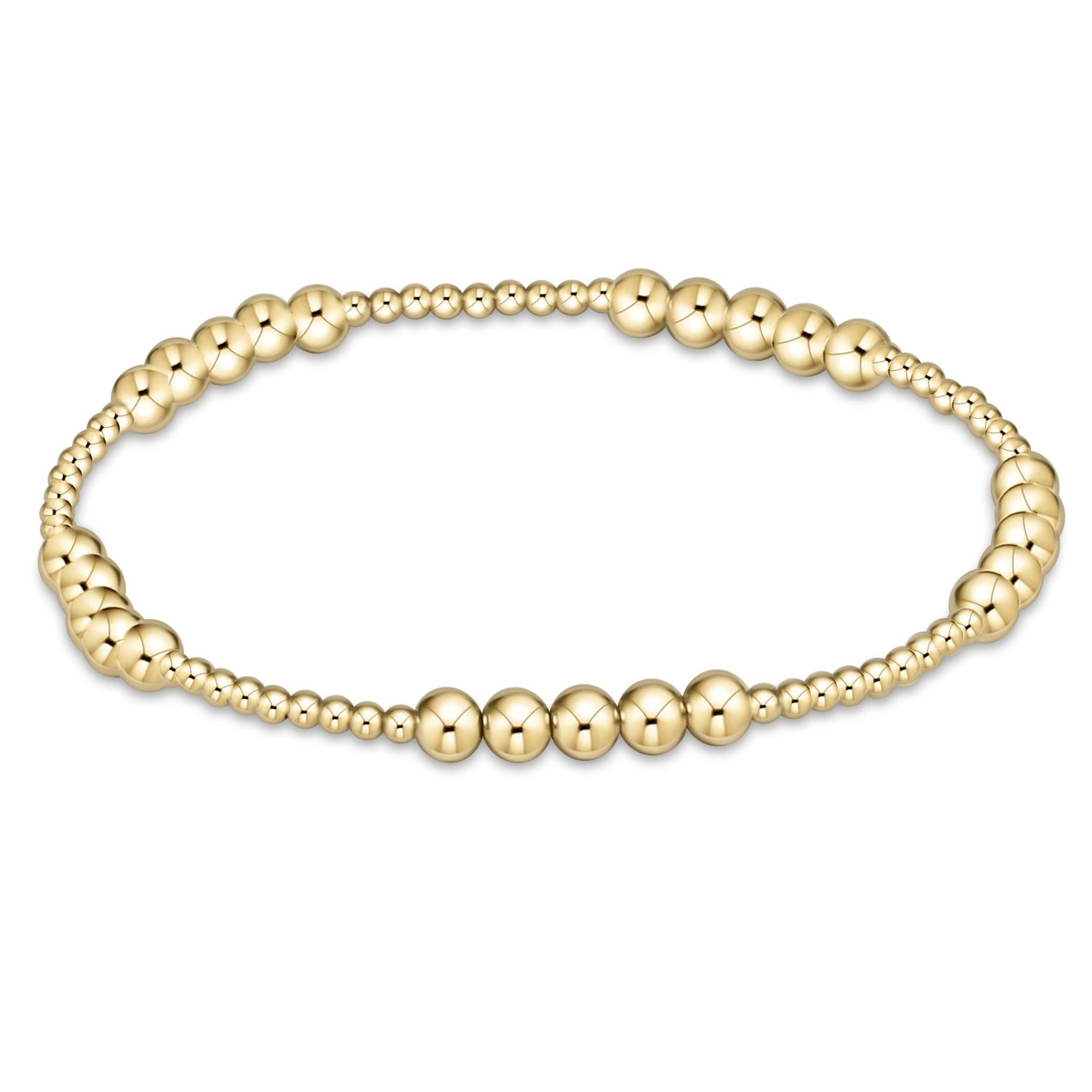 enewton classic blissful pattern 2mm bead bracelet, 4mm gold