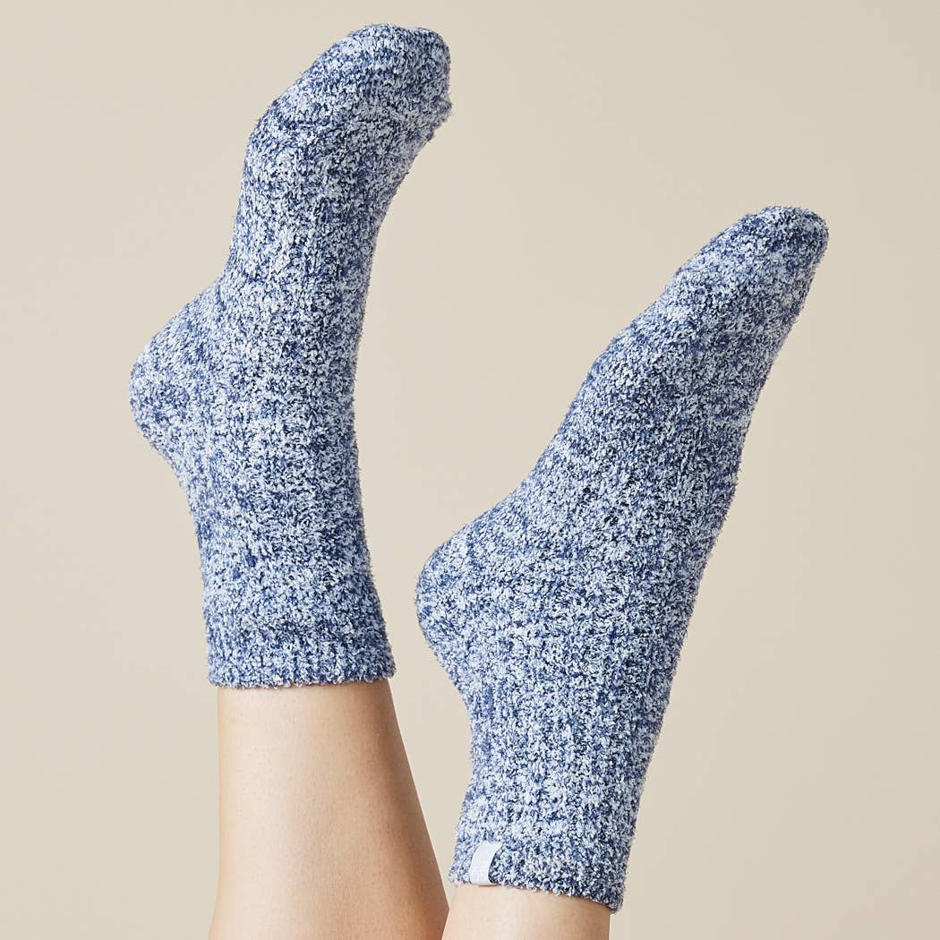 Cozy Marshmallow Crew Socks with Grippers for Women
