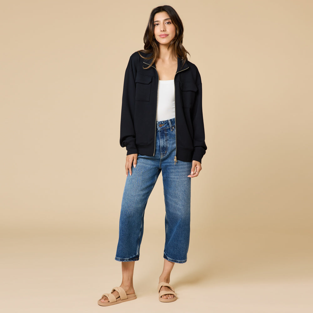 DreamTech Double Zip Bomber Jacket for Women