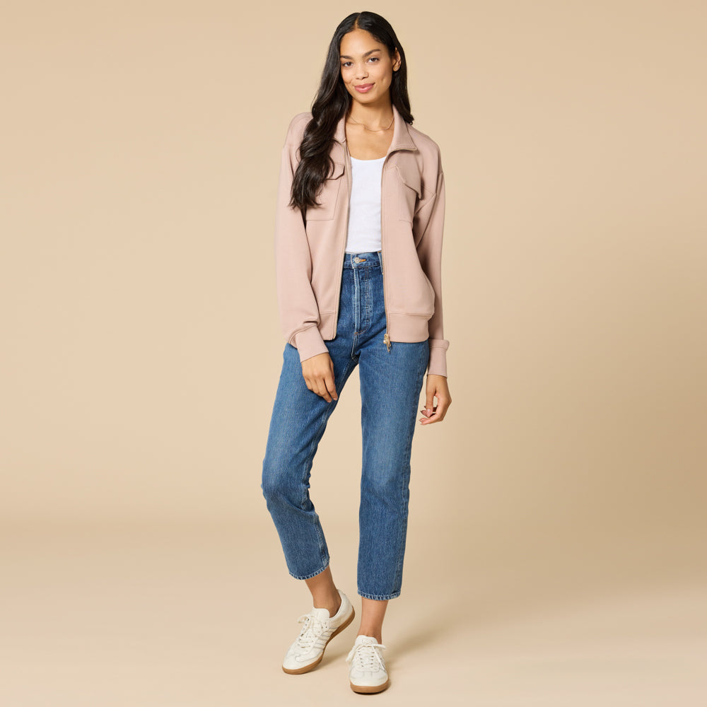 DreamTech Double Zip Bomber Jacket for Women