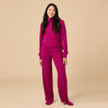DreamTech Cowl Neck with Pleat Pant in Magenta