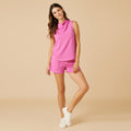 DreamTech Sleeveless Cowl Top with Pintuck Shorts