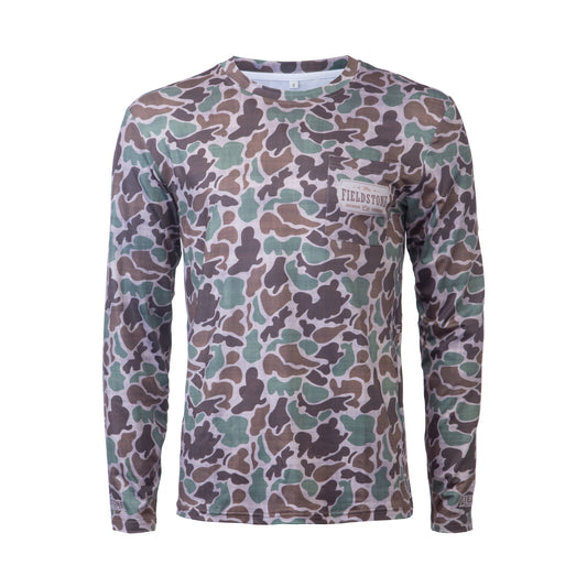 Dry-Fit Pocketed Long Sleeve Camo Tee, Youth