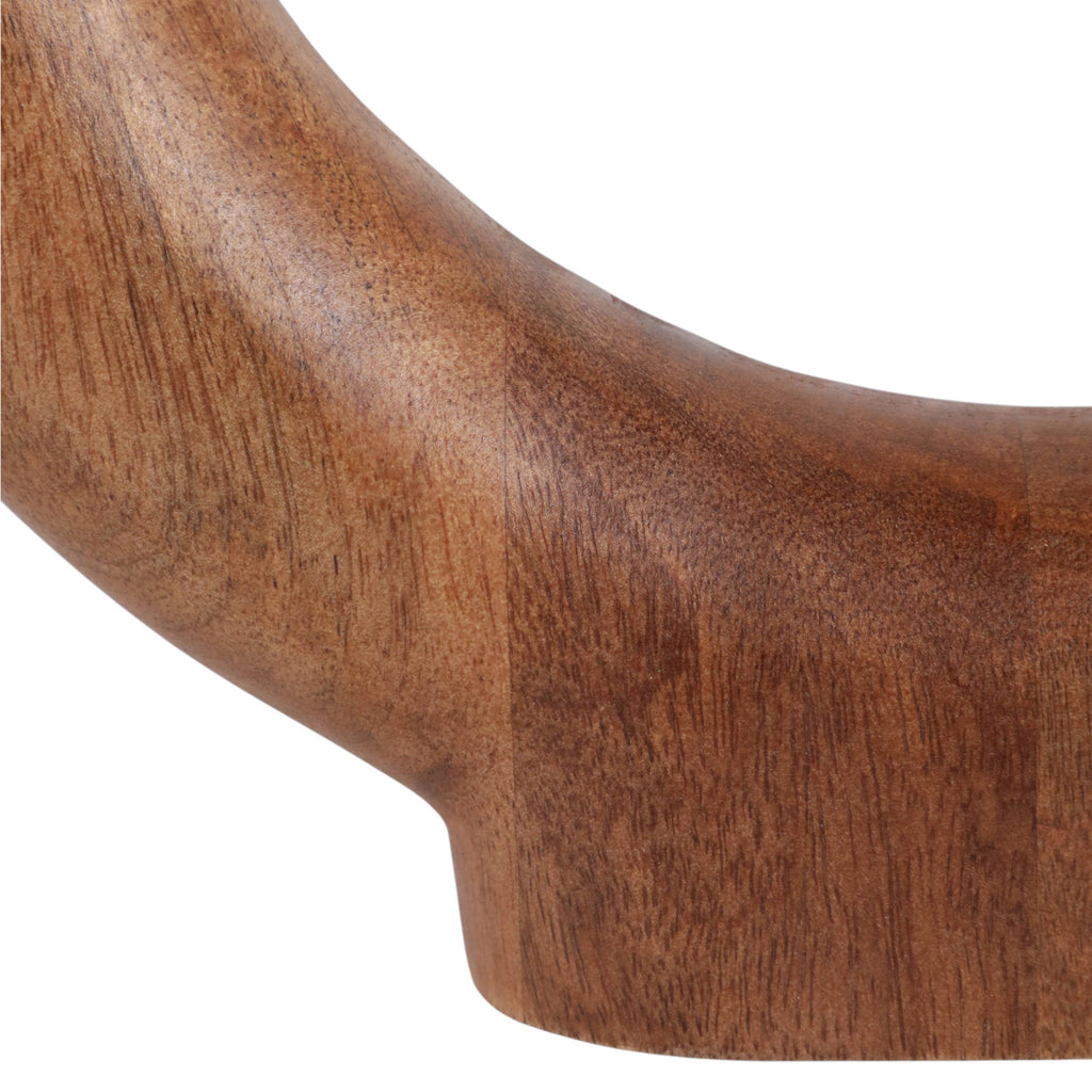 Brown Wood Donut Vase, 14 in.