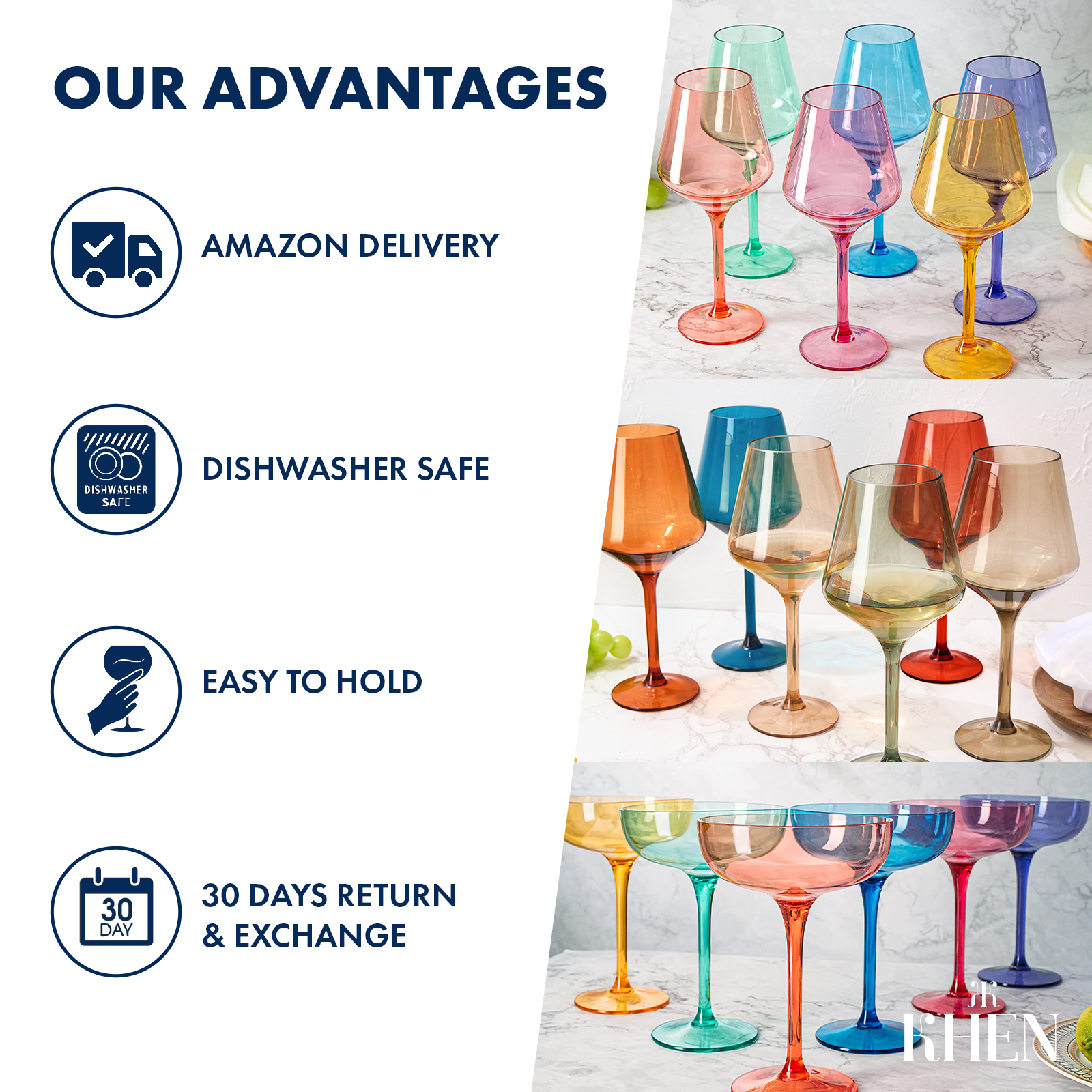 Acrylic Unbreakable Stemmed Plastic Wine Glasses | Set of 4