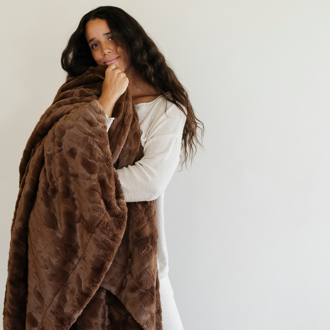 Patterned Faux Fur Throw Blankets