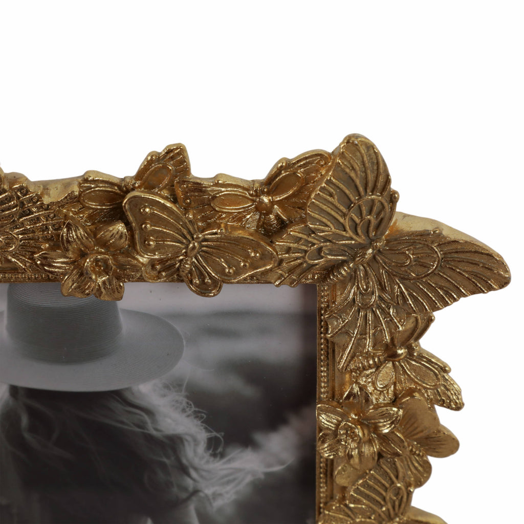 Photo Frame - Gold Polyresin Butterfly in Bloom 5x7 in.