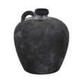 Decorative Vase - Black Weathered Terracotta Jug Handle, 10 in.