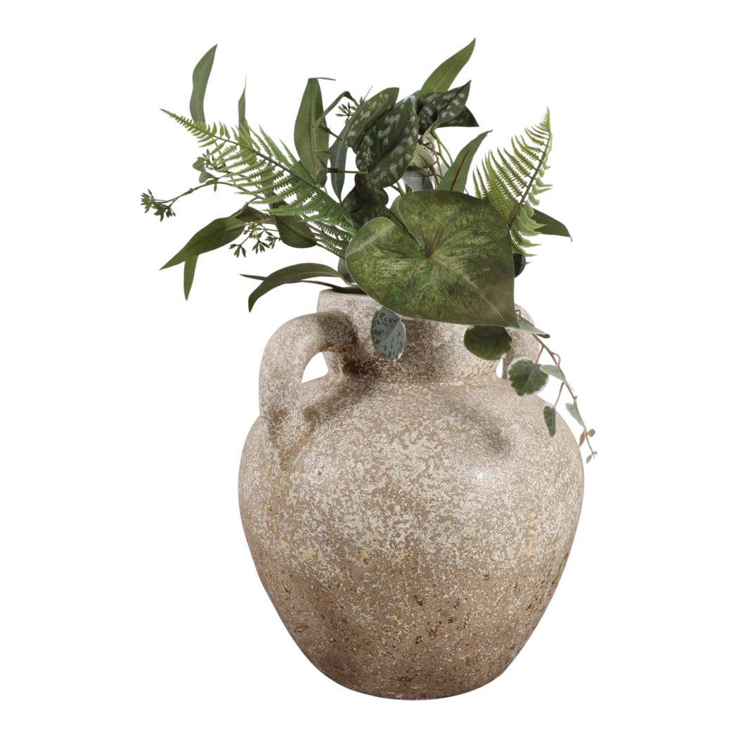 Decorative Vase - Brown/Gold Terracotta Rustic, 12.75 in.