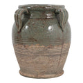 Decorative Vase - Green Ceramic Amphora with Handles, 9 in.