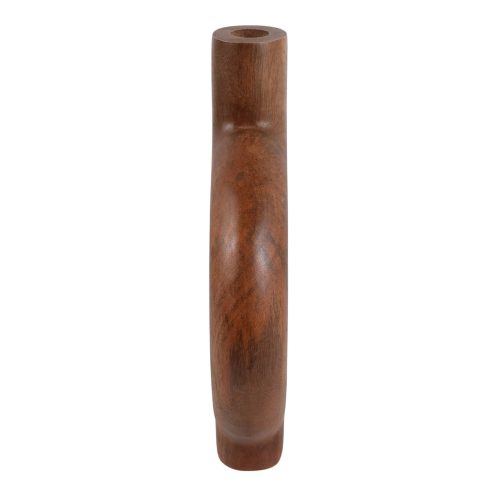 Decorative Vase - Brown Wood Circular Donut Cut-Out, 12 in.