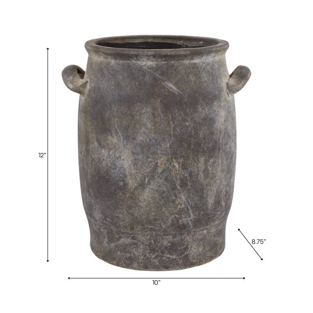 Decorative Vase - Brown Terracotta Textured Tall, 12 in.