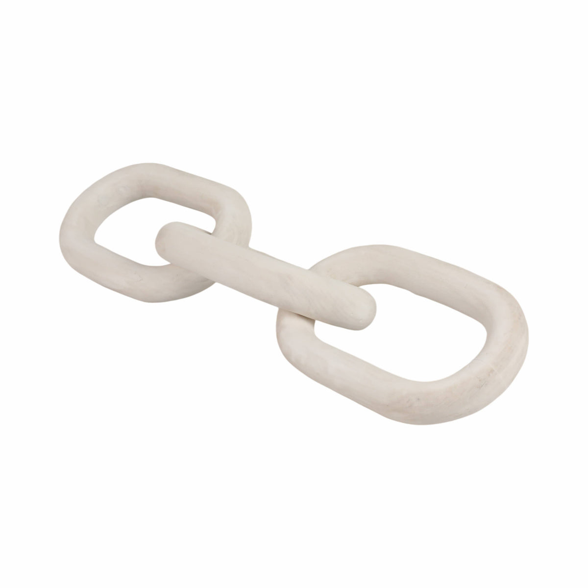 Sculpture - White Wood Interlocking 3-Chain Link, 28 in.