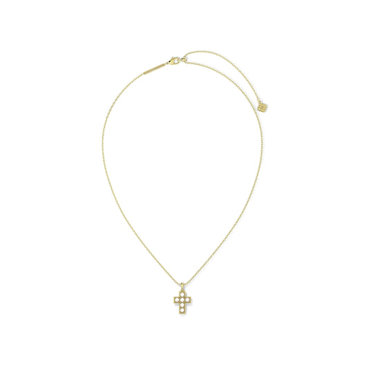 Pearl Cross Short Pendant Necklace