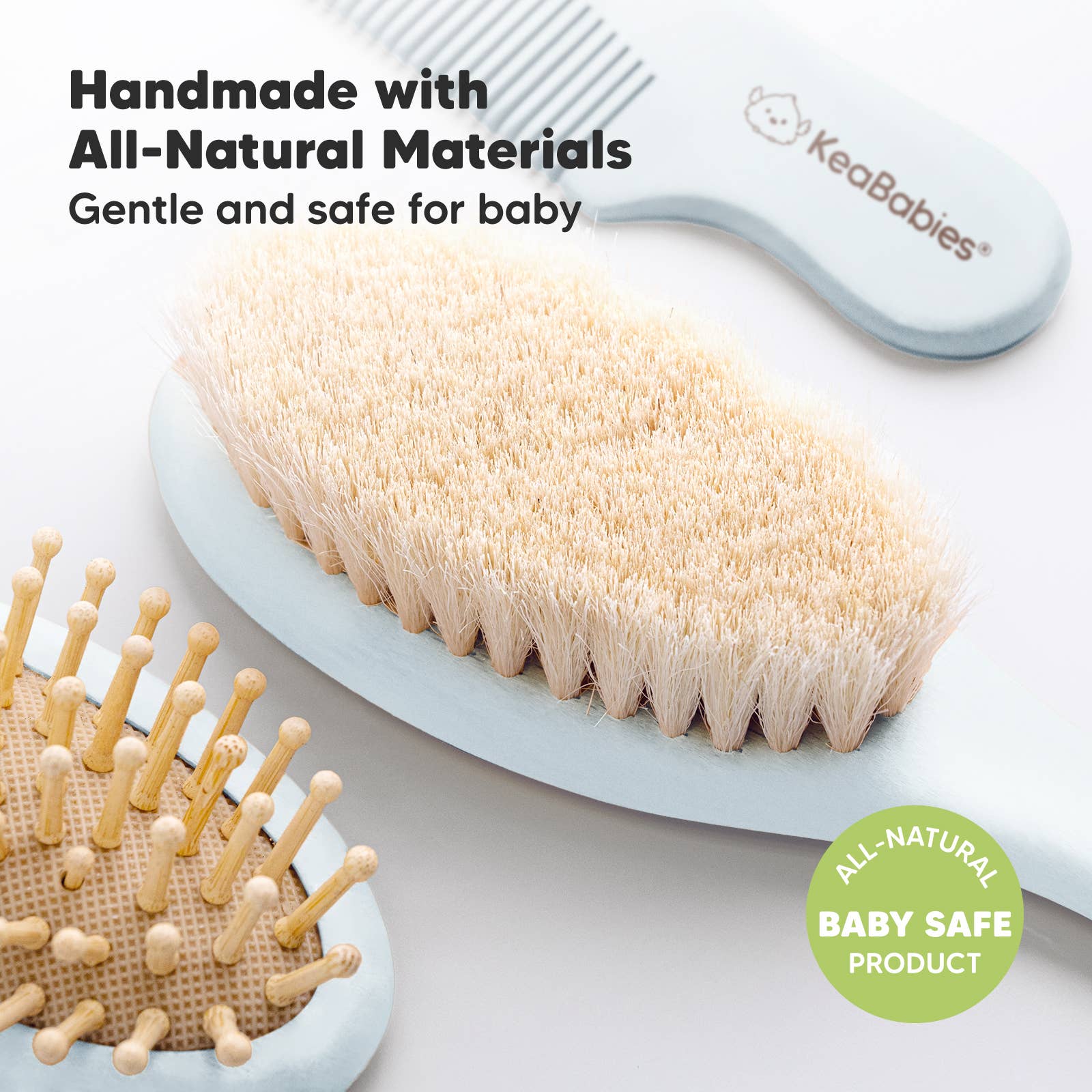 KeaBabies Baby Hair Brush and Comb Set