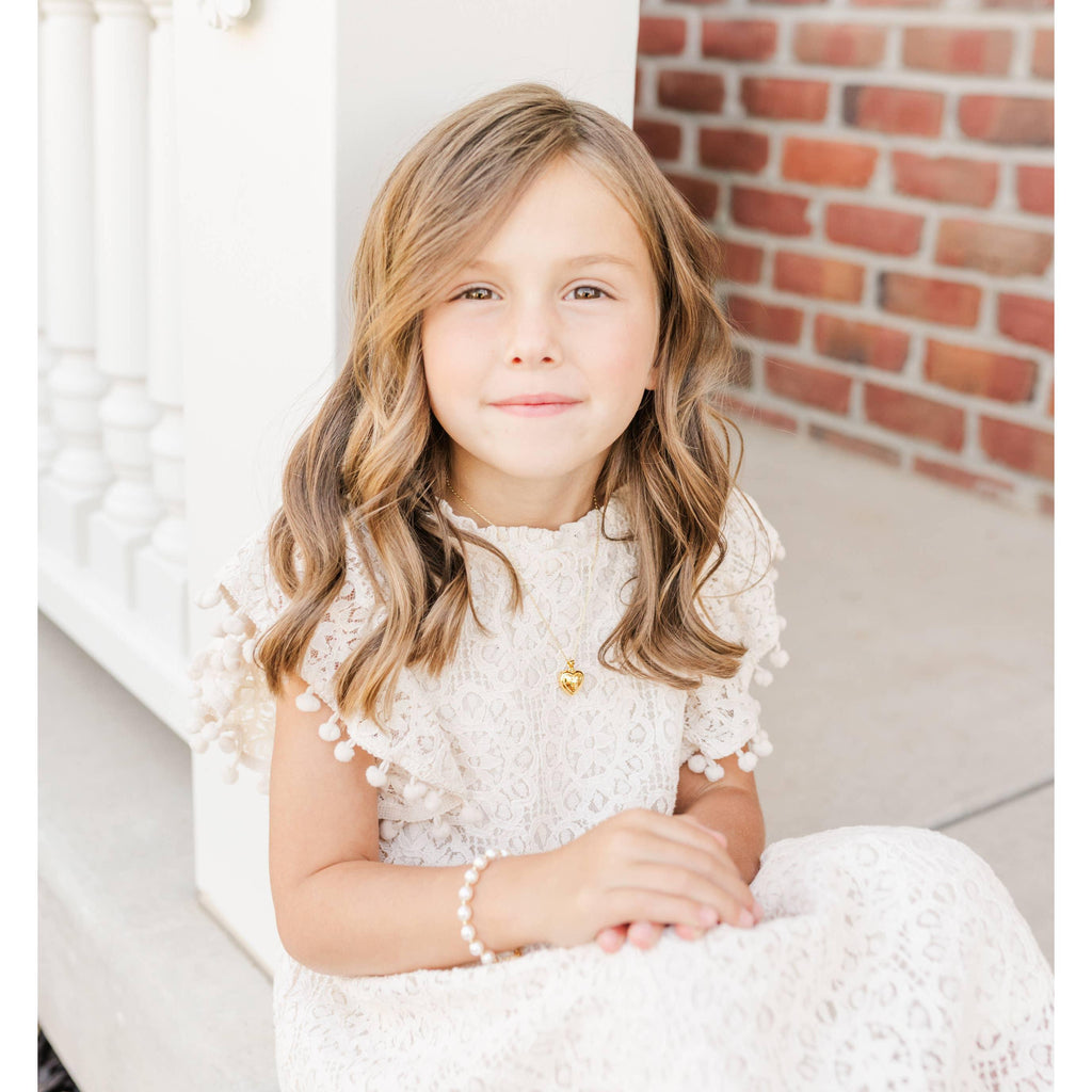 Little Girls 14K Gold-Plated Chunky Pearl Bracelet for Kids