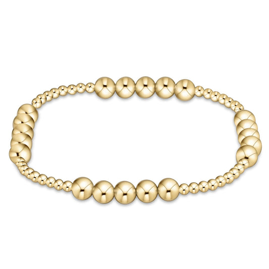 Classic Blissful Pattern 2.5MM Bead Bracelet, 5MM Gold