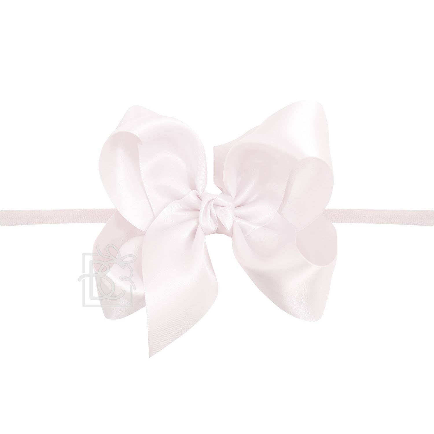 Thin Nylon Headband with Satin Hair Bow