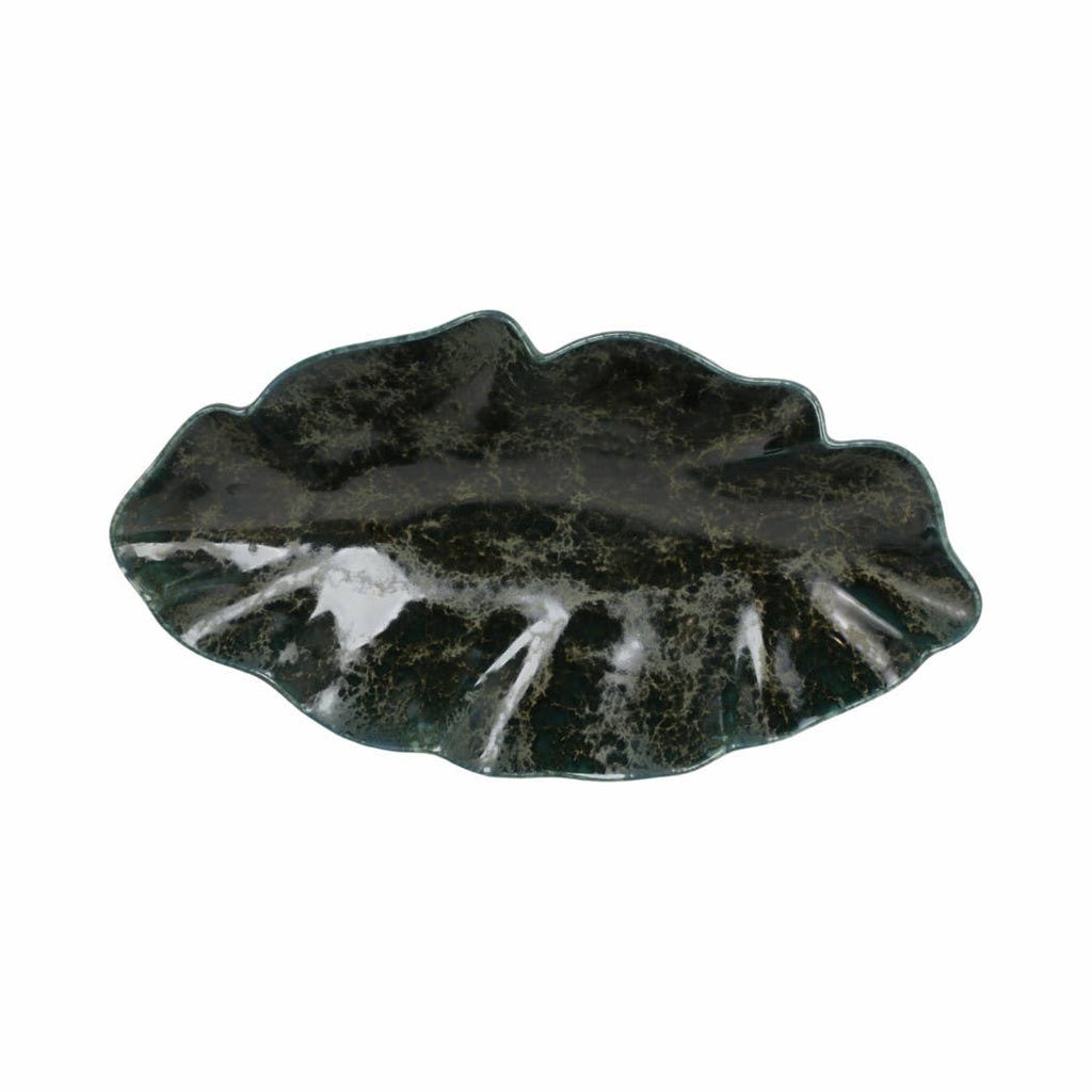 Coastal Green Wavy Edge Decorative Bowl