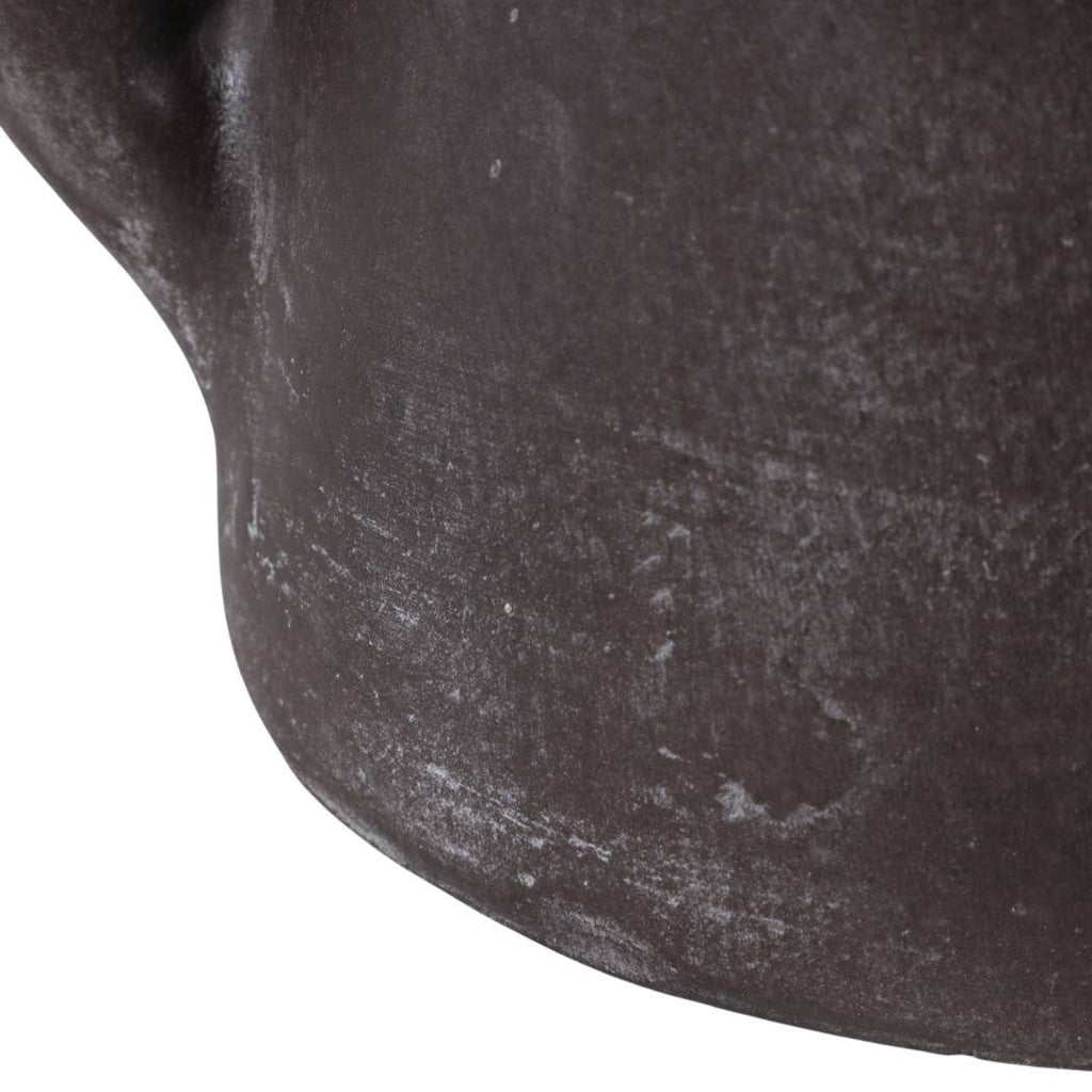 Decorative Vase - Brown Ceramic Handmade with Handle, 8 in.