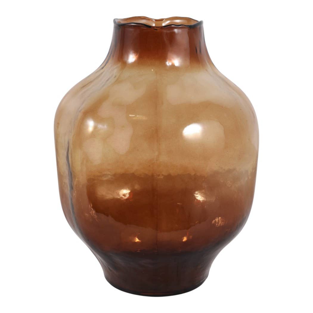 13x8" Glass Vase, Brown