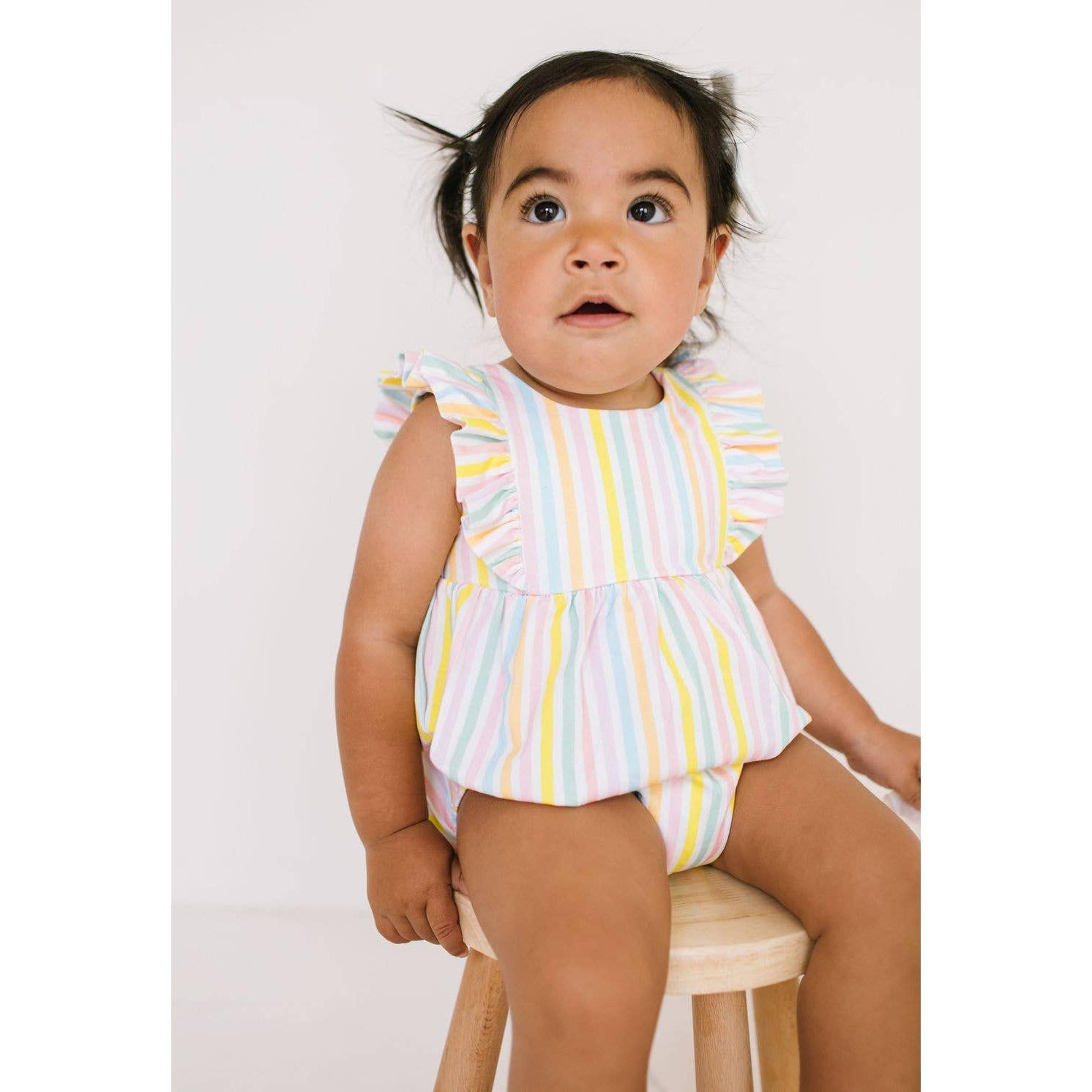 Ollie Jay Amelia Romper in Pastel Stripe