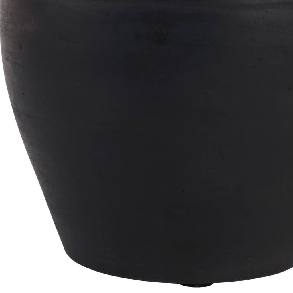 Decorative Vase - Black Terracotta Bud with Handles, 6 in.