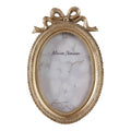Photo Frame - Gold Polyresin Oval Coquette with Bow, 4x6 in.