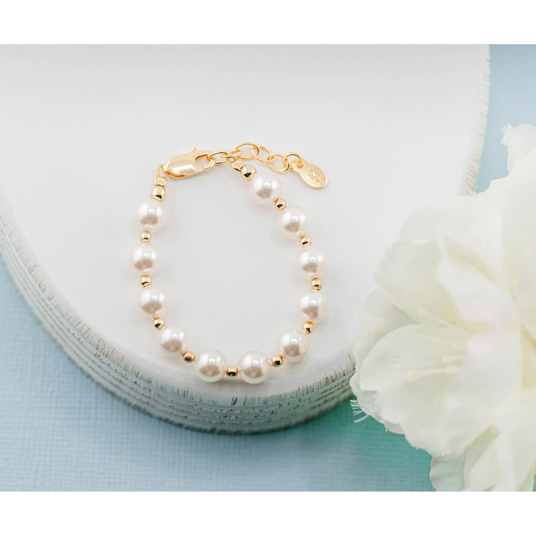Little Girls, 14K Gold Plated Pearl | Baby Shower Loren Jackson