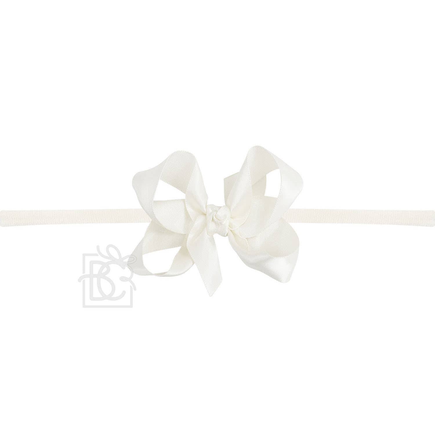 Thin Nylon Headband with Satin Hair Bow